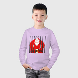 Лонгслив хлопковый детский Дед Мороз за решёткой, цвет: лаванда — фото 2