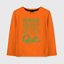 Лонгслив хлопковый детский Hustle hit never quit, цвет: оранжевый