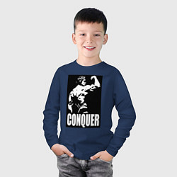Лонгслив хлопковый детский Арнольд - конкурируй, цвет: тёмно-синий — фото 2