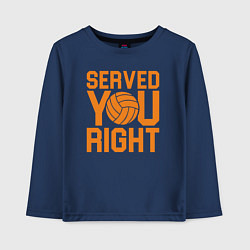 Лонгслив хлопковый детский Served you right, цвет: тёмно-синий