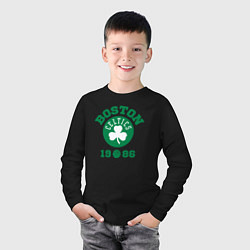 Лонгслив хлопковый детский Boston Celtics 1986, цвет: черный — фото 2