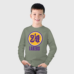 Лонгслив хлопковый детский 24 Lakers, цвет: авокадо — фото 2