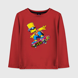 Лонгслив хлопковый детский Bart Simpson on a skateboard - extreme, цвет: красный