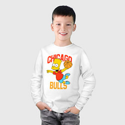 Лонгслив хлопковый детский Чикаго Буллз Барт Симпсон, цвет: белый — фото 2