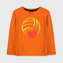 Лонгслив хлопковый детский Volley love, цвет: оранжевый