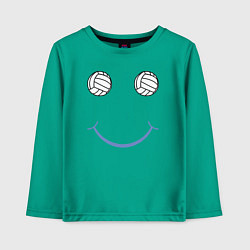 Лонгслив хлопковый детский Волейбольный позитив, цвет: зеленый
