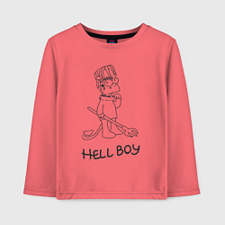 Лонгслив хлопковый детский Bart hellboy Lill Peep, цвет: коралловый