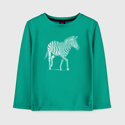 Лонгслив хлопковый детский Гравюра зебра скачет, цвет: зеленый