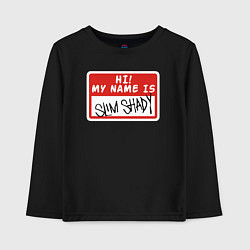 Лонгслив хлопковый детский Hi my name is, цвет: черный
