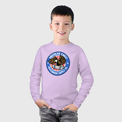 Лонгслив хлопковый детский USA skate eagle, цвет: лаванда — фото 2