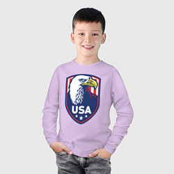 Лонгслив хлопковый детский Орёл США, цвет: лаванда — фото 2
