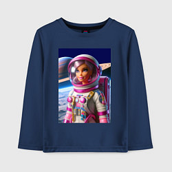 Лонгслив хлопковый детский Барби - крутой космонавт, цвет: тёмно-синий