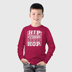 Лонгслив хлопковый детский Hip hop life, цвет: маджента — фото 2