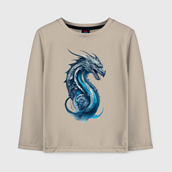 Лонгслив хлопковый детский Живописный дракон, цвет: миндальный