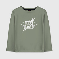 Лонгслив хлопковый детский Guitar rock star, цвет: авокадо