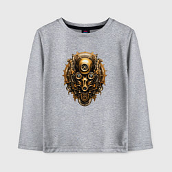 Лонгслив хлопковый детский Стимпанк маска, цвет: меланж