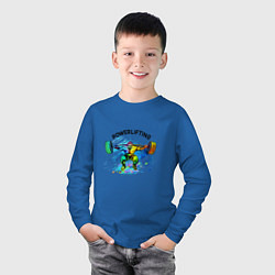 Лонгслив хлопковый детский Культурист, цвет: синий — фото 2