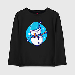 Лонгслив хлопковый детский Dab snowman, цвет: черный