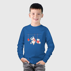 Лонгслив хлопковый детский Котик-подарок, цвет: синий — фото 2