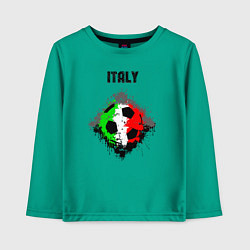 Лонгслив хлопковый детский Команда Италии, цвет: зеленый