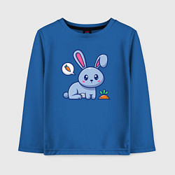 Лонгслив хлопковый детский Кролик в огороде, цвет: синий