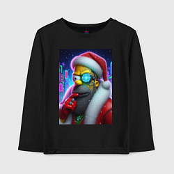 Лонгслив хлопковый детский Simpson Claus - cyberpunk, цвет: черный