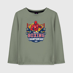 Лонгслив хлопковый детский Boxing championship, цвет: авокадо