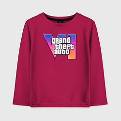Лонгслив хлопковый детский GTA 6 logo, цвет: маджента
