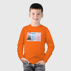 Лонгслив хлопковый детский Bobr kurwa passport, цвет: оранжевый — фото 2
