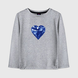 Лонгслив хлопковый детский Синее алмазное сердце, цвет: меланж