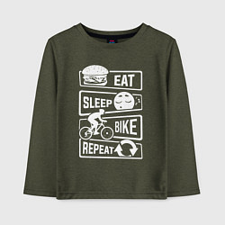 Детский лонгслив Eat sleep bike