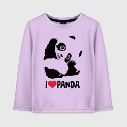 Лонгслив хлопковый детский I love panda, цвет: лаванда