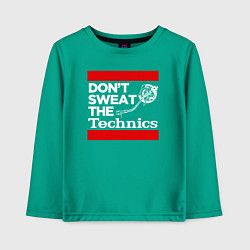 Лонгслив хлопковый детский Dont sweat the Technics, цвет: зеленый