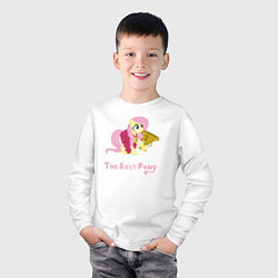 Лонгслив хлопковый детский Флаттершай лучшая пони, цвет: белый — фото 2