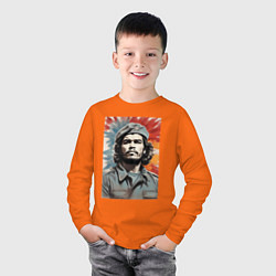 Лонгслив хлопковый детский Портрет Че Гевара, цвет: оранжевый — фото 2