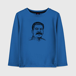 Лонгслив хлопковый детский Сталин улыбается, цвет: синий