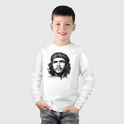 Лонгслив хлопковый детский Эрнесто Че Гевара портрет, цвет: белый — фото 2