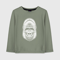 Лонгслив хлопковый детский Морда веселой гориллы, цвет: авокадо