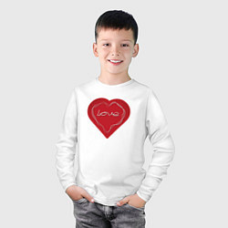 Лонгслив хлопковый детский Сердце тонкая геометрия, цвет: белый — фото 2