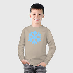 Лонгслив хлопковый детский Голубая снежинка, цвет: миндальный — фото 2