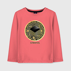 Лонгслив хлопковый детский STRATIS крипта, цвет: коралловый