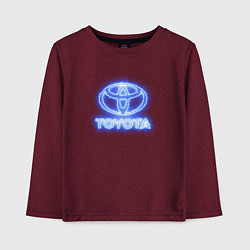 Лонгслив хлопковый детский Toyota neon, цвет: меланж-бордовый