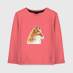 Лонгслив хлопковый детский Лиса зимой, цвет: коралловый