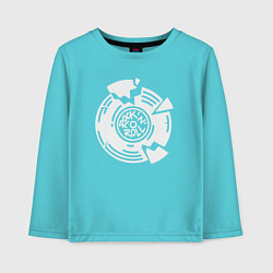 Лонгслив хлопковый детский Vinyl rock, цвет: бирюзовый