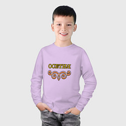 Лонгслив хлопковый детский Осетия арнамент, цвет: лаванда — фото 2