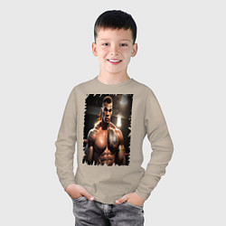 Лонгслив хлопковый детский Майк Тайсон лучший боксер, цвет: миндальный — фото 2