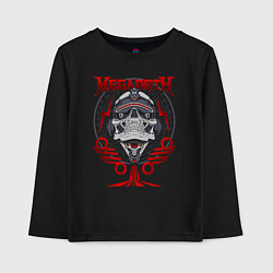 Лонгслив хлопковый детский Megadeth rock, цвет: черный