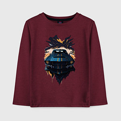 Лонгслив хлопковый детский Мустанг, цвет: меланж-бордовый