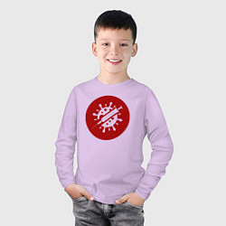 Лонгслив хлопковый детский Против вируса, цвет: лаванда — фото 2