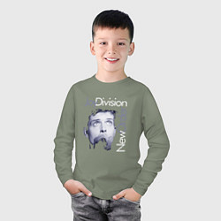 Лонгслив хлопковый детский Joy Division - Ian Curtis, цвет: авокадо — фото 2